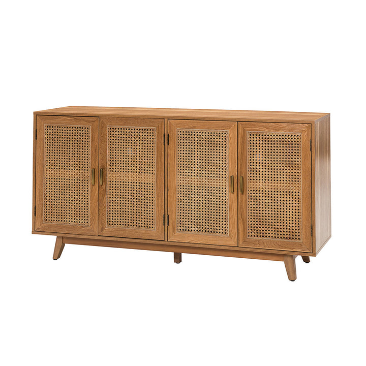 Emily 56.8''Rattan TV Stand With Storage Kelly Clarkson Home Color: Walnut