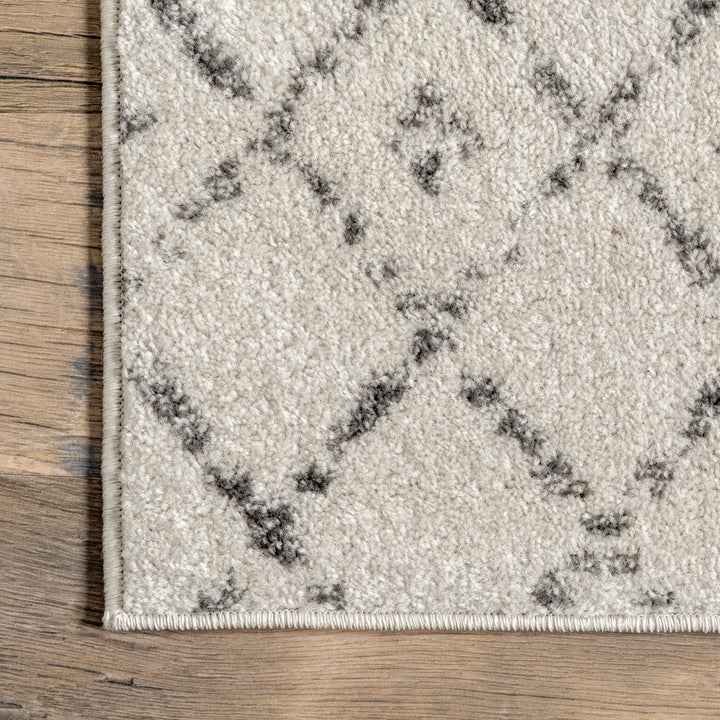 Giannini Geometric Moroccan Area Rug in Gray/ Off White Union Rustic Rug Size: Square 8'
