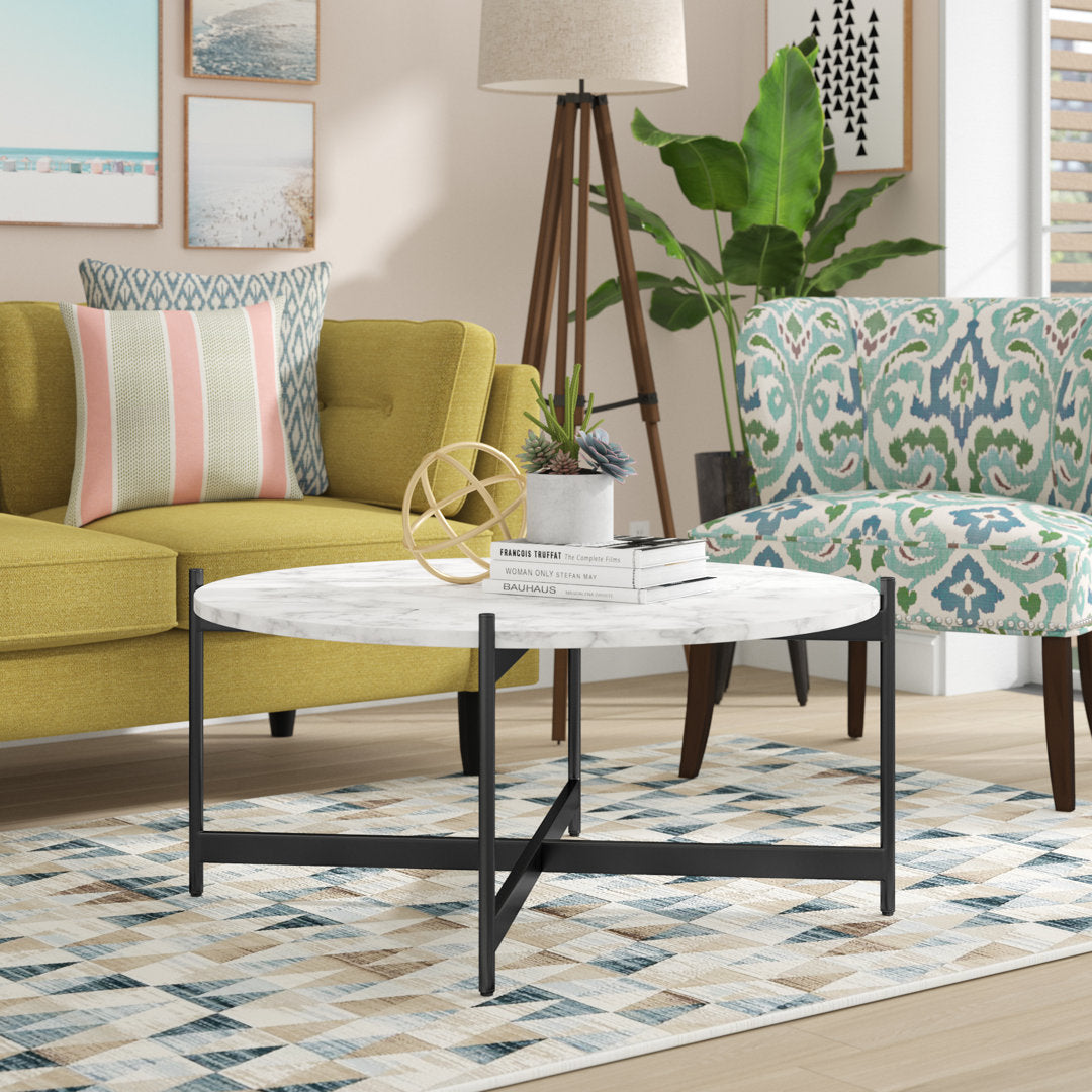 Belynda Cross Legs Coffee Table Wrought Studio™ Color: Black