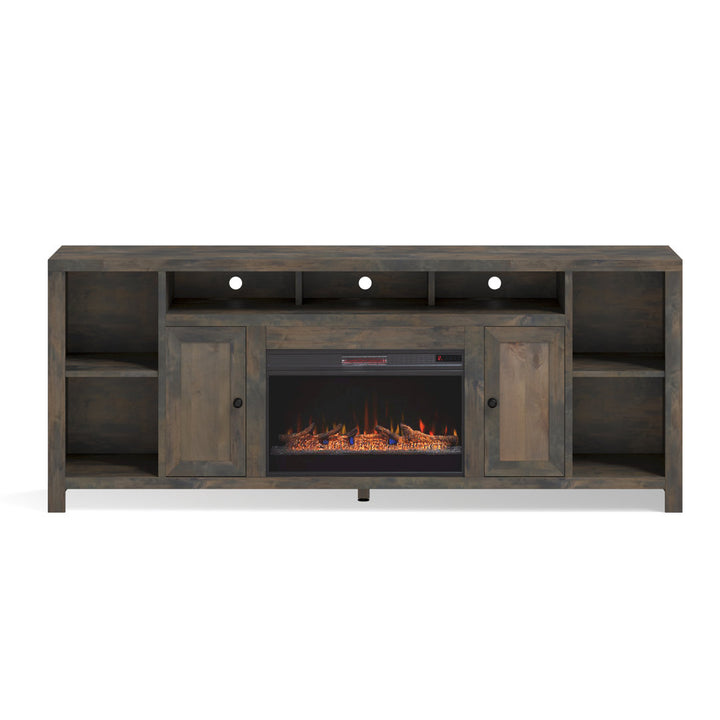 Columbia 84 inch Electric Fireplace TV Stand for TVs up to 88 inches, Barnwood Finish Greyleigh™