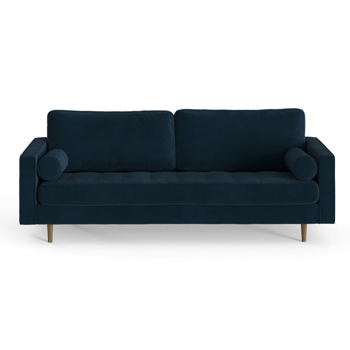 Geo 84" Upholstered Sofa AllModern Fabric: Bella Ink Performance Velvet
