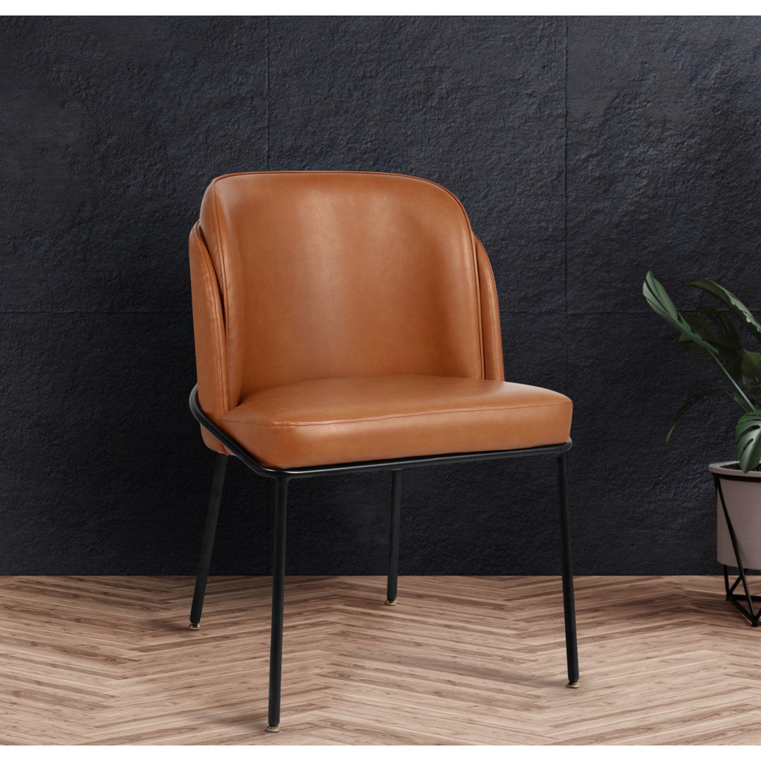 Philpott Faux Leather Dining Chair, Set Of 2 (Set of 2) Trent Austin Design® Upholstery Color: Cognac
