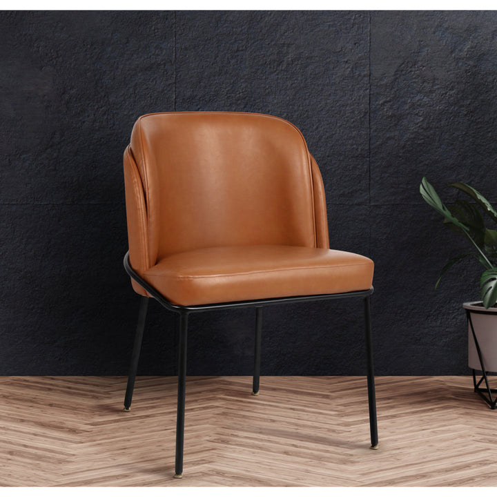 Philpott Faux Leather Dining Chair, Set Of 2 (Set of 2) Trent Austin Design® Upholstery Color: Cognac