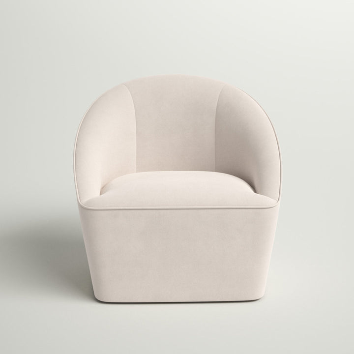 Gregory 31.9" W Polyester Swivel Barrel Chair Sand & Stable™ Fabric: Cream 100% Polyester