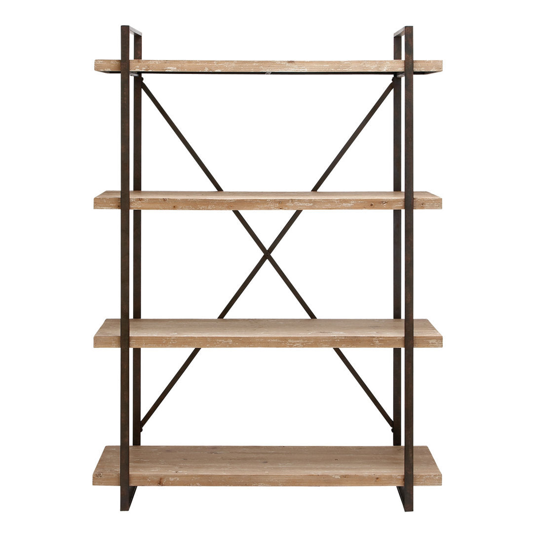 Wood 4 Shelves Storage Brown Shelving Unit 17 Stories