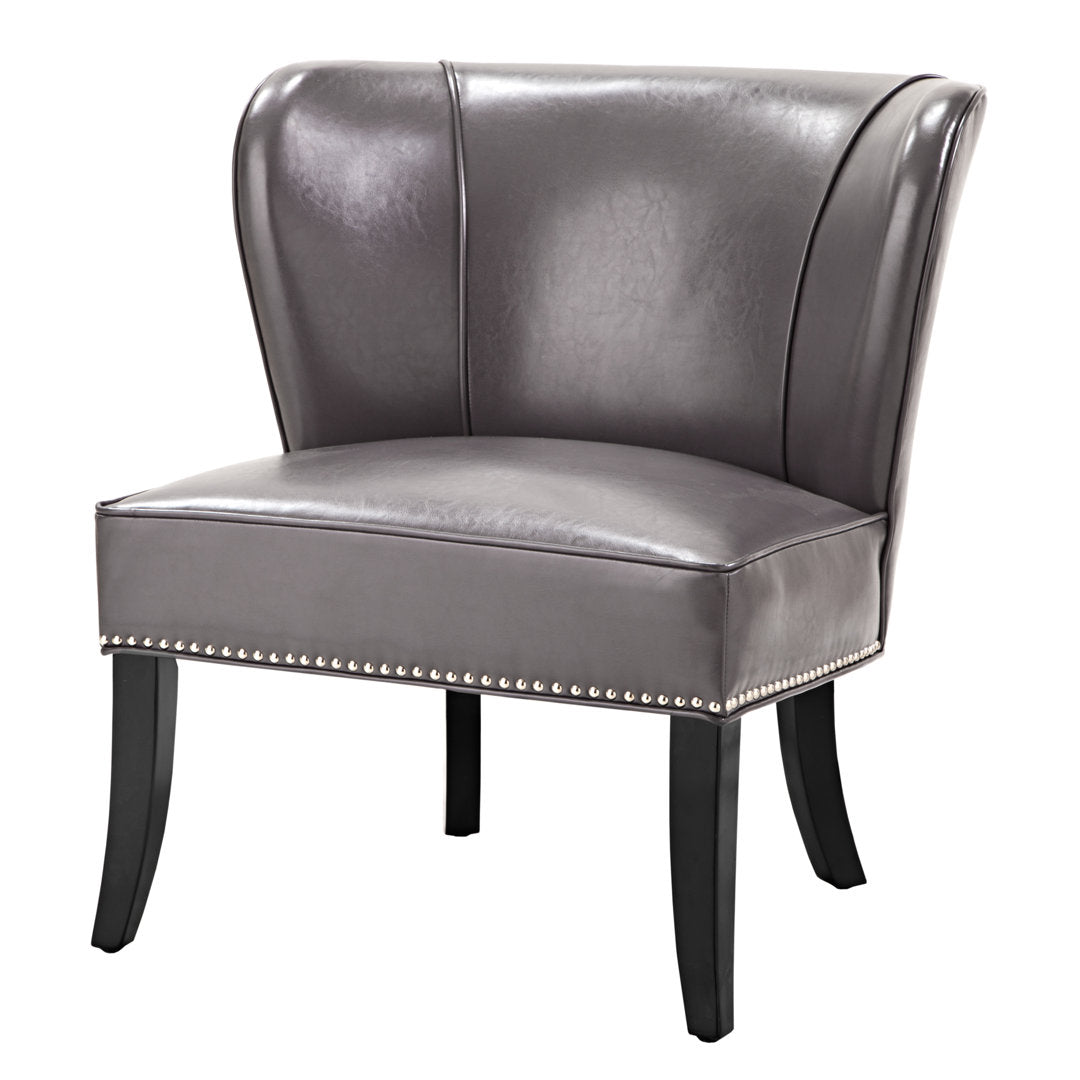 Beesley Faux Leather Armless Accent Chair Andover Mills™ Leather Type: Gray Faux Leather