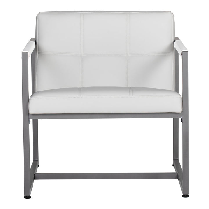 Holbeach 27.5" Wide Tufted Armchair Ivy Bronx Fabric: White Faux Leather
