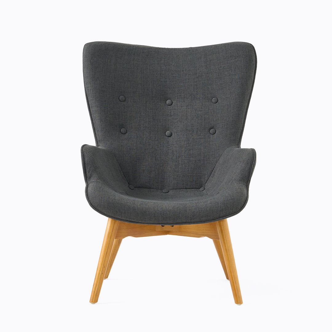 Dayon 68.58Cm Wide Tufted Polyester Lounge Chair and Ottoman George Oliver Fabric: Dark Gray Fabric