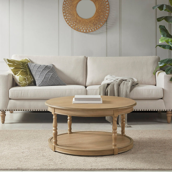 Martha Stewart Belden Round Coffee Table on Hidden Casters Martha Stewart