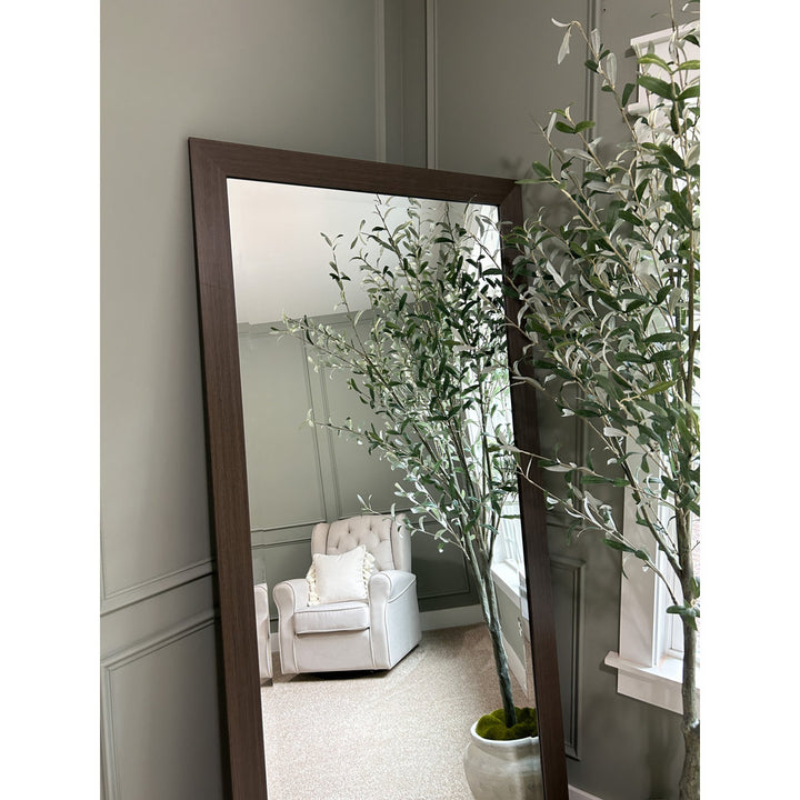 Shmuel Wood Framed with Safety Backing Ideal for Bathroom / Vanity Mirror Wade Logan® Size: 32" x 32" Finish: Dovetail Gray