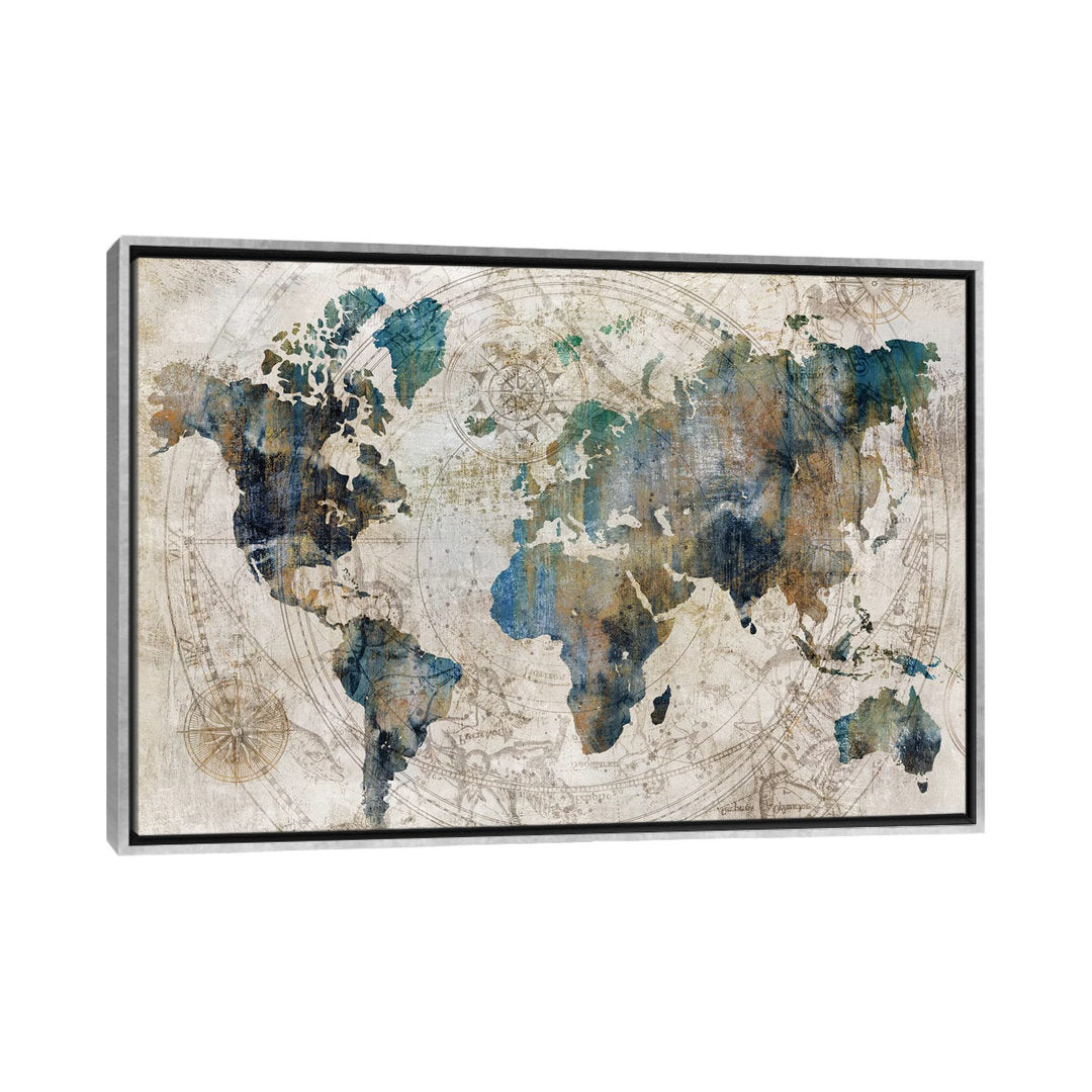 Celestial Map by Isabelle Z - Painting Print The Twillery Co.® Size: 26" H x 40" W x 1.5" D Format: Silver Framed