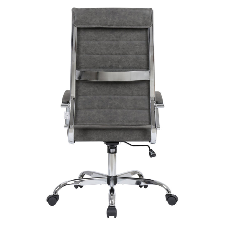 Mulkey High-Back Leather Office Chair with Adjustable Height, Swivel, and Tilt Orren Ellis Upholstery Color: Charcoal