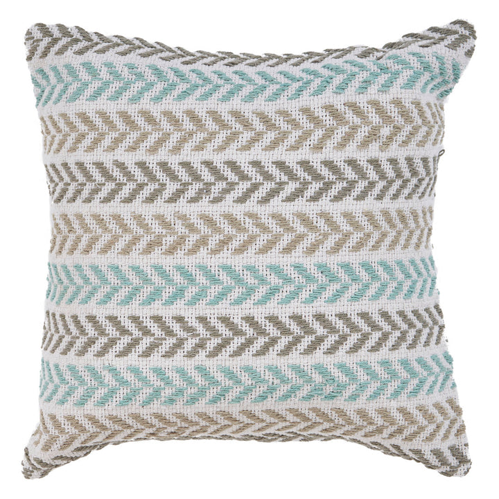 Hand-Woven Chevron Cotton Throw Pillow Rajani Home Color: Turquoise
