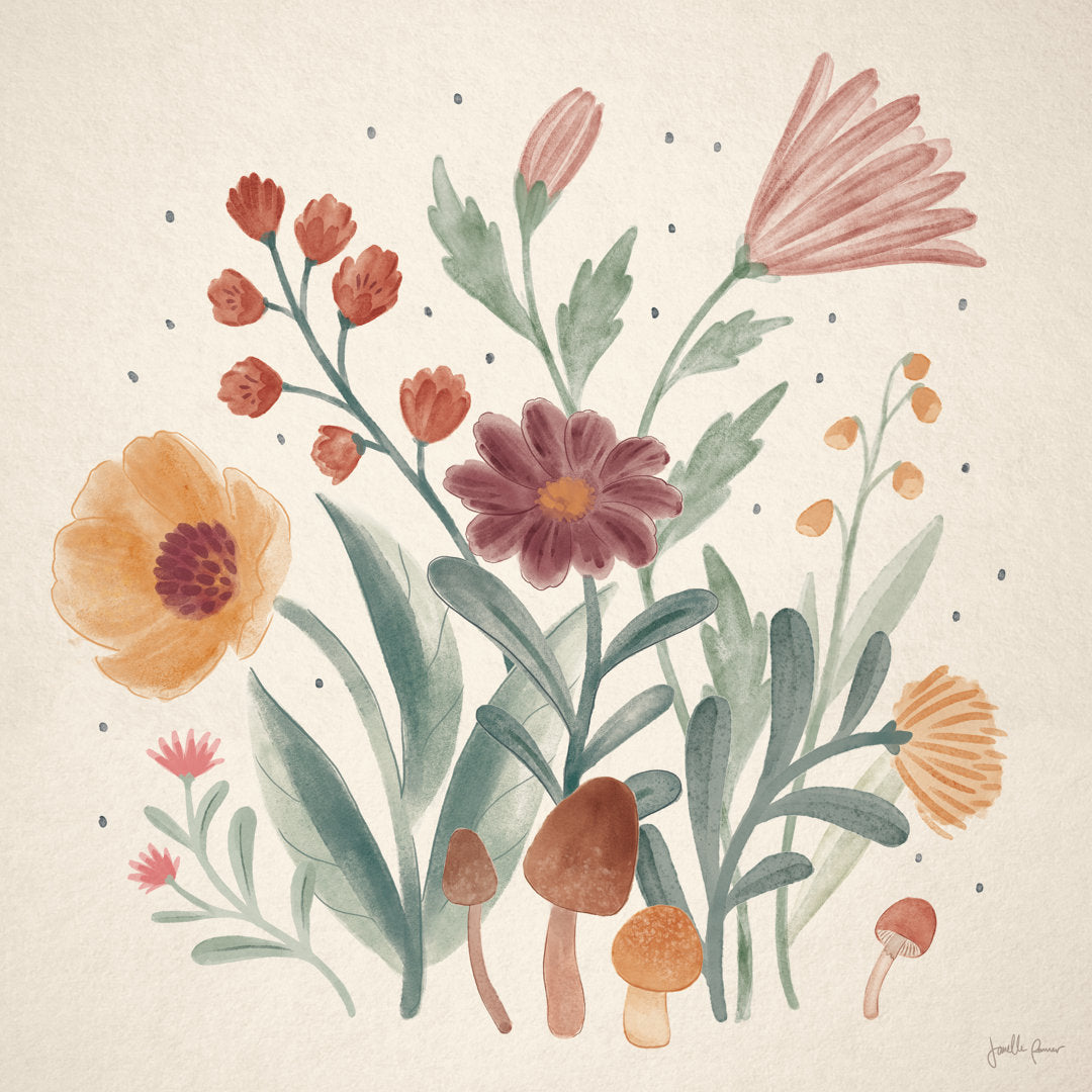 Cottage Botanical II Red Barrel Studio® Size: 36" H x 36" W x 1.25" D
