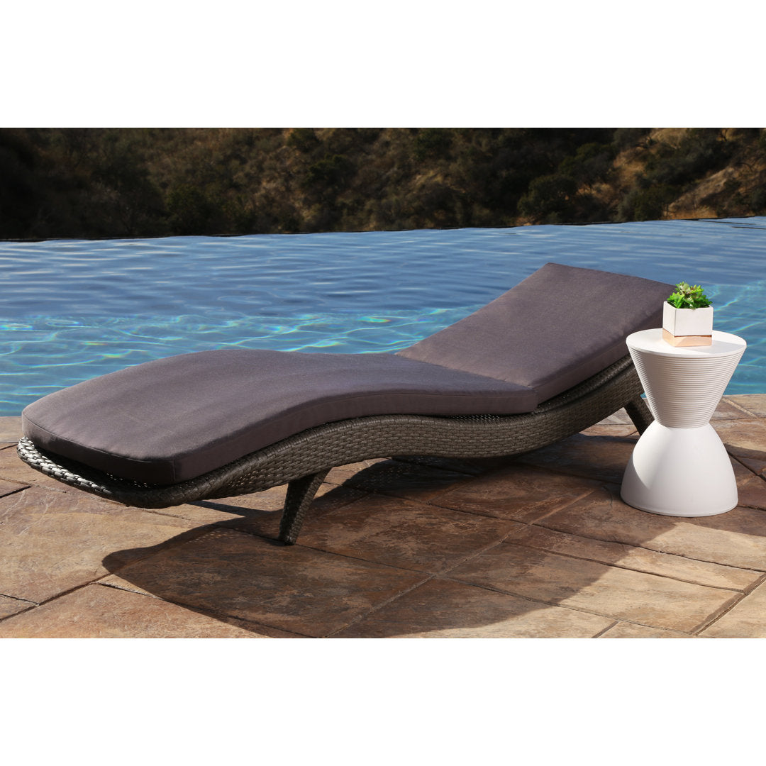 Cleghorn 79" Long Reclining Single Chaise Sunbrella with Cushion Ivy Bronx Color: Seal Gray