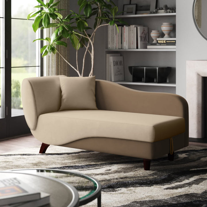 Gaven Armless Reclining Foam Chaise Lounge with Storage Mercury Row® Teen Upholstery Color: Dark Beige/Light Beige
