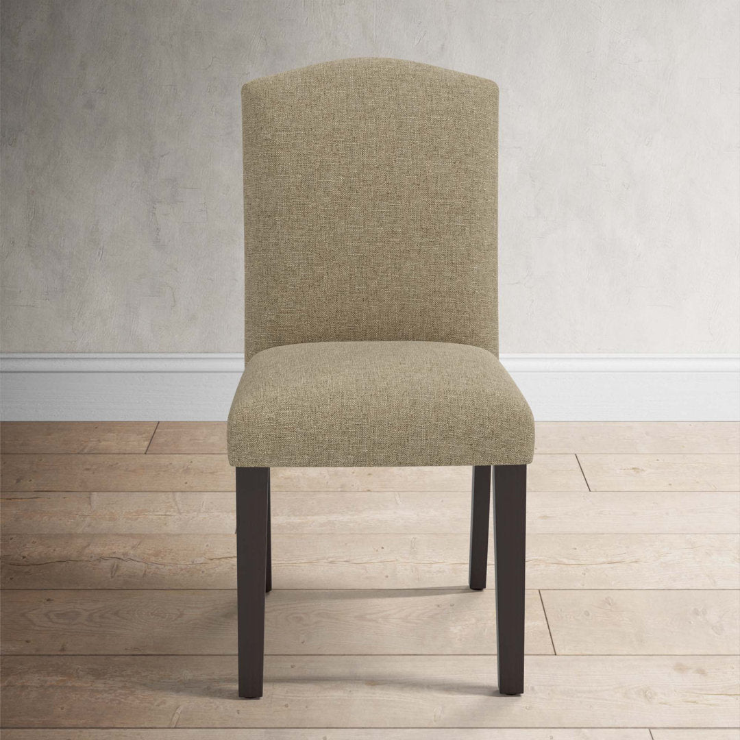 Estrela Upholstered Dining Chair Birch Lane™ Leg Color: Espresso, Upholstery Color: Zuma Natural Textured Linen