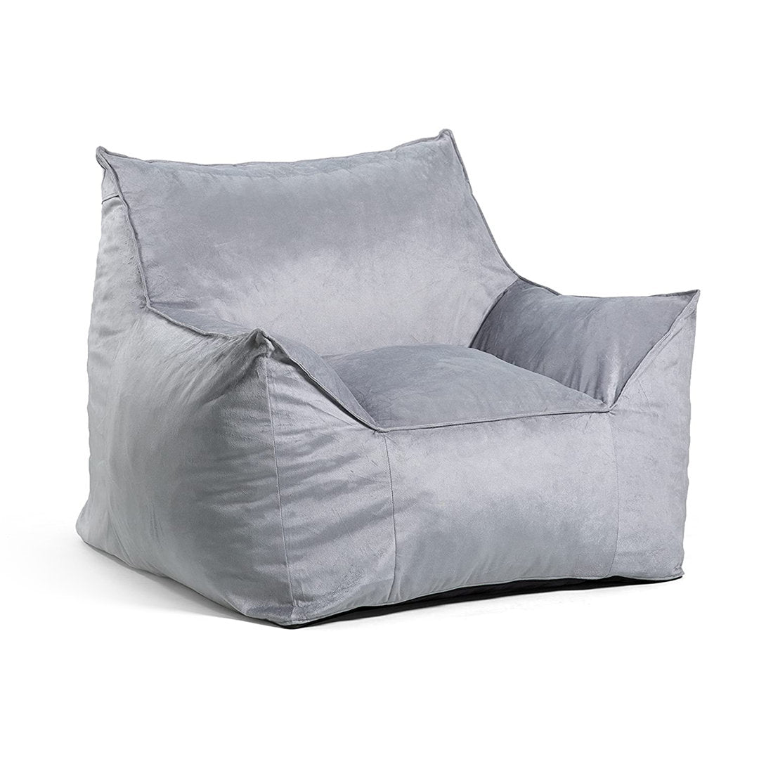 Big Joe Imperial Bean Bag Lounger Big Joe Fabric: Gray Plush 100% Polyester