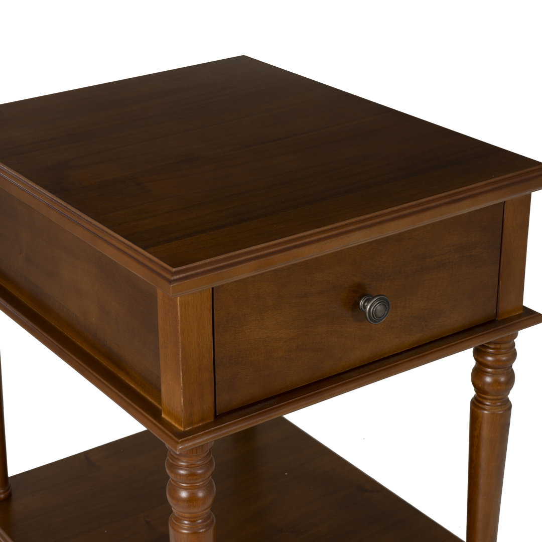 Birkley End Table with Storage Drawer Sand & Stable™ Color: Hazelnut