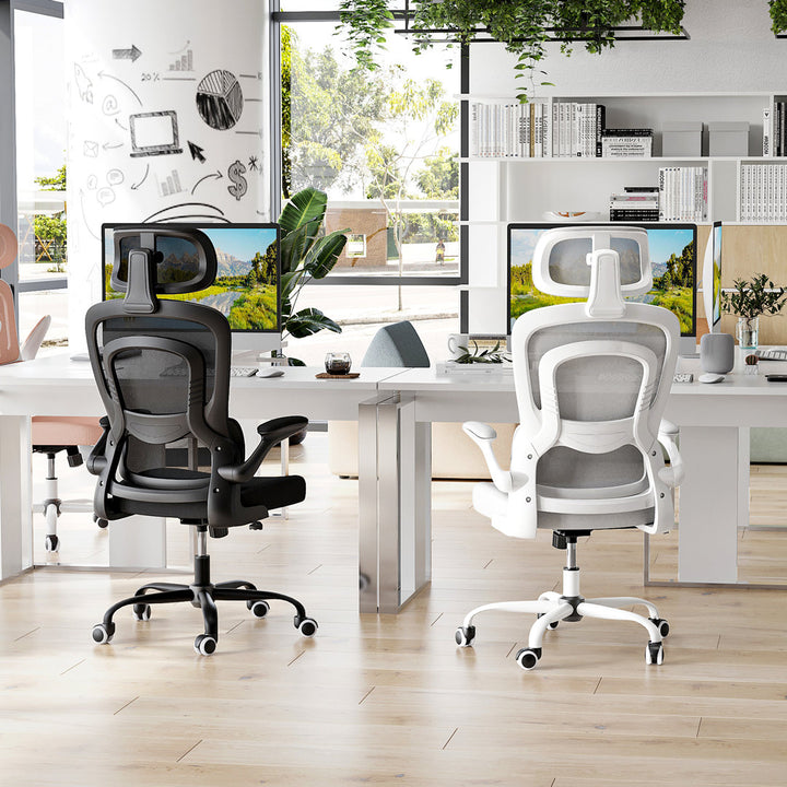 Ergonomic Polyester/Polyester Blend Office Chair Inbox Zero Upholstery Color: Gray
