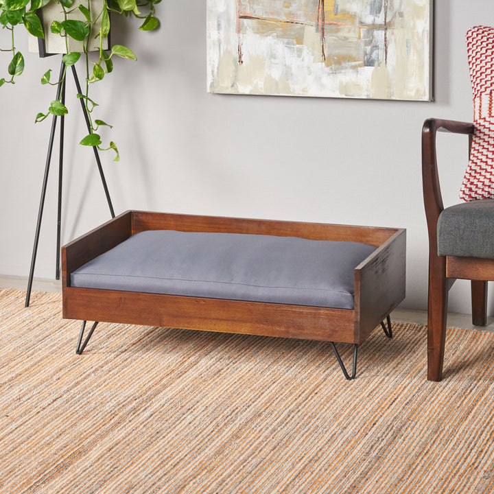 Kaylor Mid Century Modern Dog Sofa Tucker Murphy Pet™ Color: Dark Oak/Black/Dark Gray