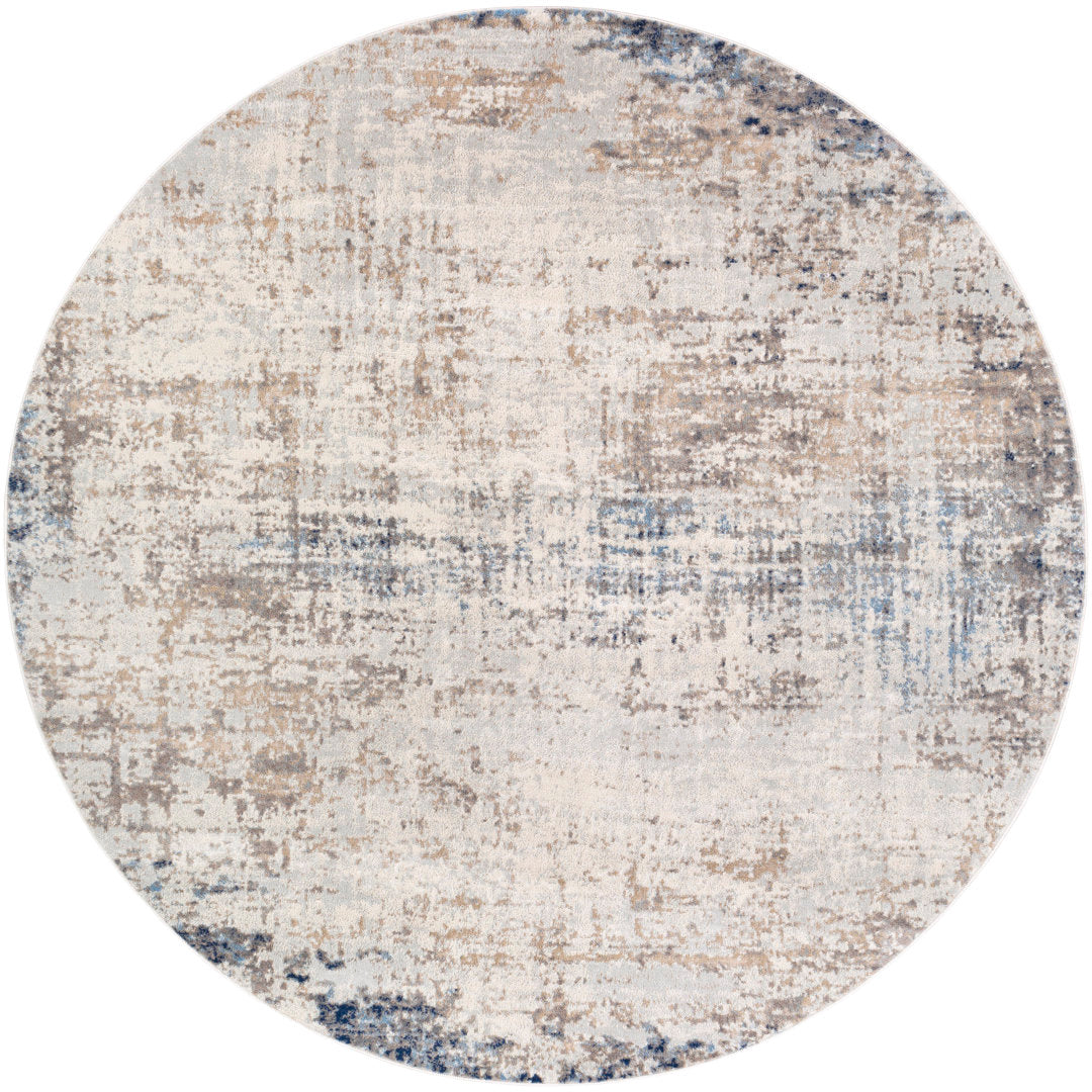 Jemison Abstract Blue/Ivory Area Rug Trent Austin Design® Rug Size: Round 7'10"