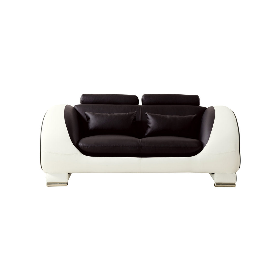 Shryock 65" Faux Leather Round Arm Loveseat Brayden Studio® Finish: Dark Chocolate/Cream