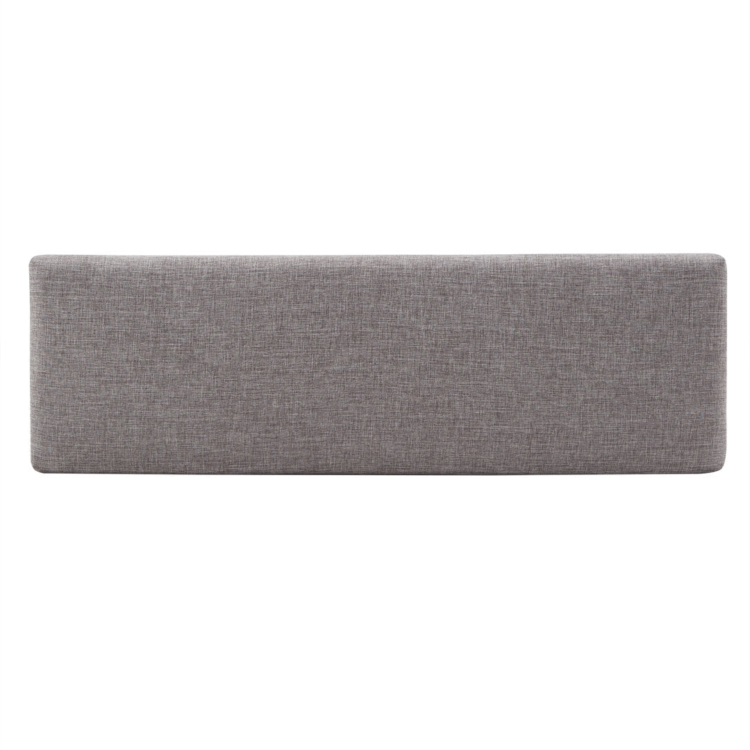 Lancaster Solid Wood Bench Three Posts™ Upholstery Color: Gray Linen