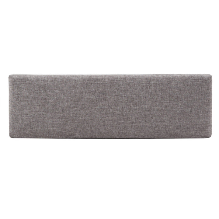 Lancaster Solid Wood Bench Three Posts™ Upholstery Color: Gray Linen