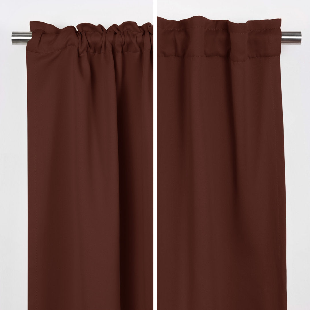 Bantam Solid Blackout Thermal Rod Pocket Curtain Panels (Set of 2) Ebern Designs Curtain Color: Chocolate Size per Panel: 52" W x 102" L