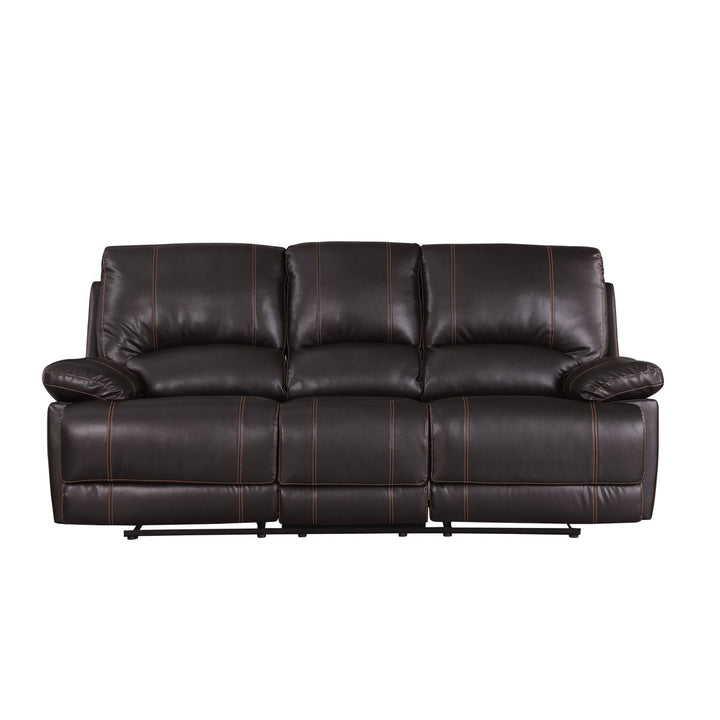 Trower 89" Faux Leather Pillow Top Arm Reclining Sofa Red Barrel Studio® Upholstery: Brown Faux Leather