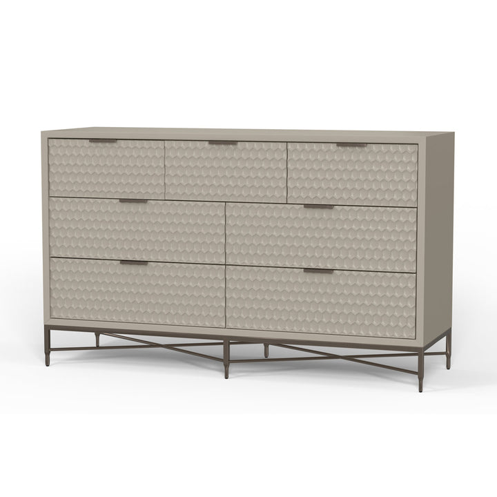 Capra 7 Drawer 56" W Double Dresser AllModern Color: Cement Gray