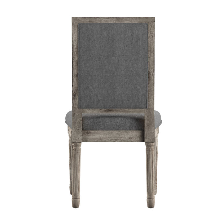 Libretto Solid Wood Side Chair (Set of 2) Kelly Clarkson Home Upholstery Color: Dark Gray, Leg Color: Antique Gray Oak