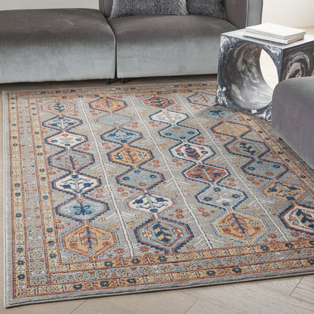Taylorsville Geometric Brown/Blue/Gray Area Rug Dakota Fields Rug Size: Rectangle 6'7" x 9'6"