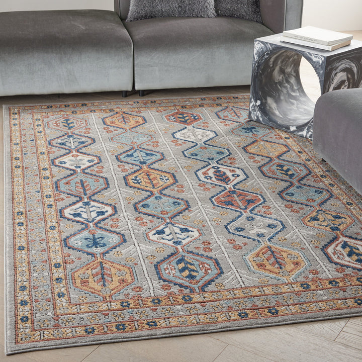 Taylorsville Geometric Brown/Blue/Gray Area Rug Dakota Fields Rug Size: Rectangle 6'7" x 9'6"