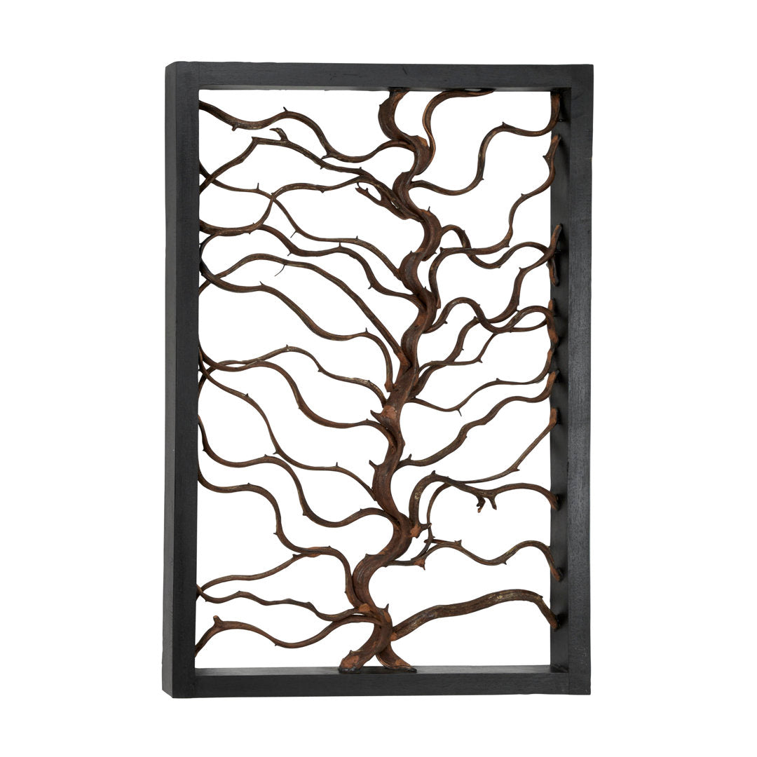 Rectangular Bauhinia and Teak Wood Wall Décor World Menagerie