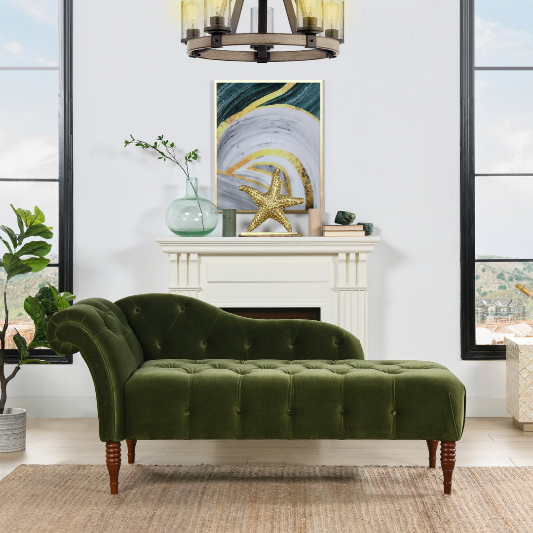 Kannon Tufted Right-Arm Chaise Lounge Willa Arlo™ Interiors Fabric: Olive Green Velvet