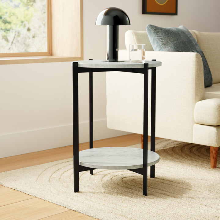 Blanche Marble Top End Table with Storage AllModern