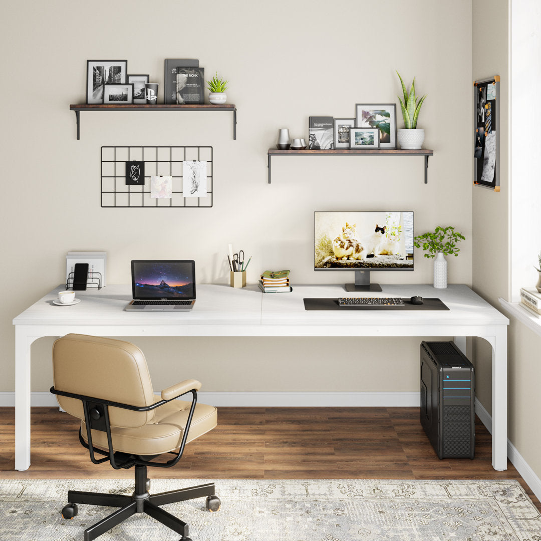 Alyzia 78.8'' W Rectangle Computer Desk 17 Stories Color (Top/Frame): White
