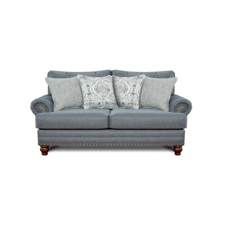 Freda 78" Loveseat with Reversible Cushions Three Posts™ Fabric: Gray Polyester