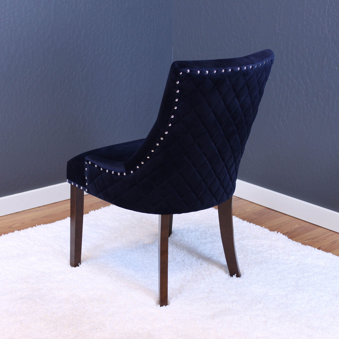 Bernyce Tufted Velvet Upholstered Dining Chair (Set of 2) Willa Arlo™ Interiors Upholstery Color: Ink Navy
