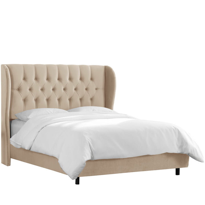 Knaresborough Tufted Upholstered Low Profile Standard Bed Greyleigh™ Size: California King Body Fabric: Classic Pearl Performance Velvet