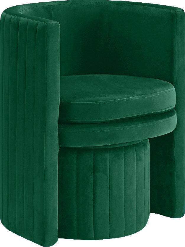 Amilliona Barrel Chair and Ottoman Wrought Studio™ Fabric: Green Velvet