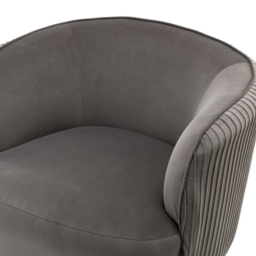 31'' Wide Barrel Chair (Set of 2) Everly Quinn Upholstery Color: Gray Velvet