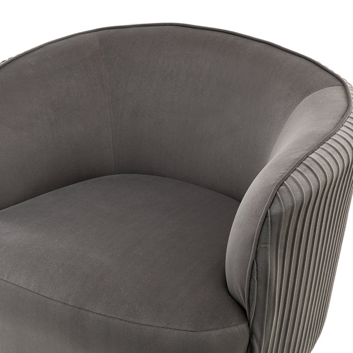 31'' Wide Barrel Chair (Set of 2) Everly Quinn Upholstery Color: Gray Velvet