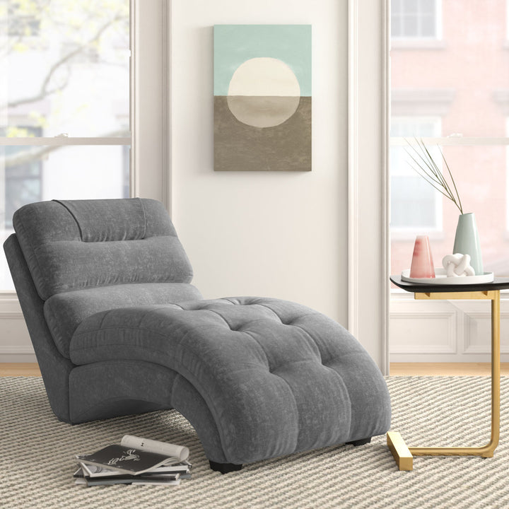 Raley Tufted Armless Chaise Lounge Mercury Row® Upholstery Color: Granite