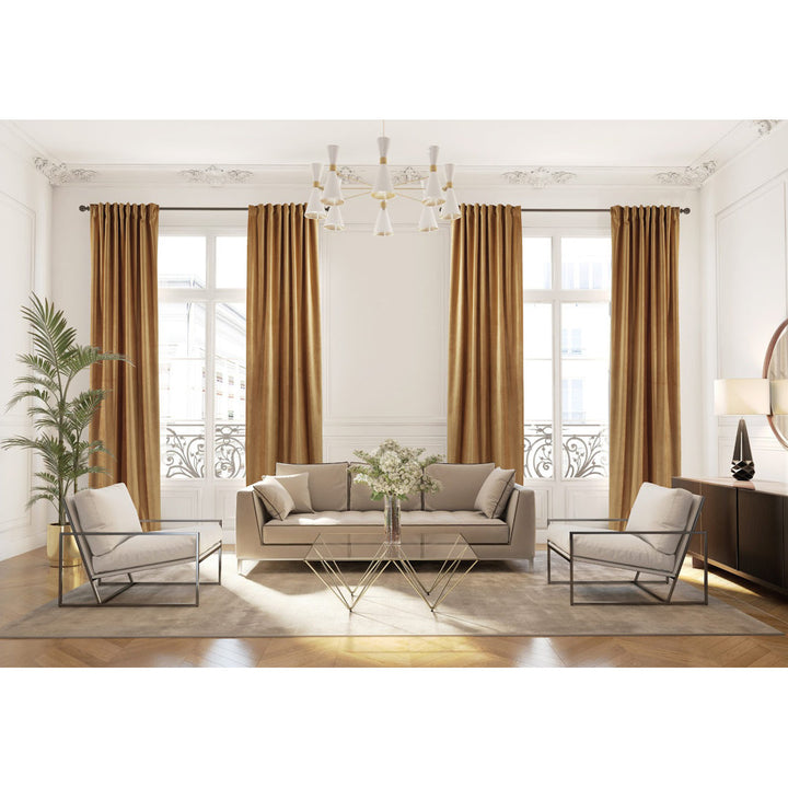 Matte Velvet Extra wide x Extra Long Custom Made Decorative Single Panel Lilijan Home & Curtain Curtain Color: 61 Dijon Size per Panel: 100" W x 132" L
