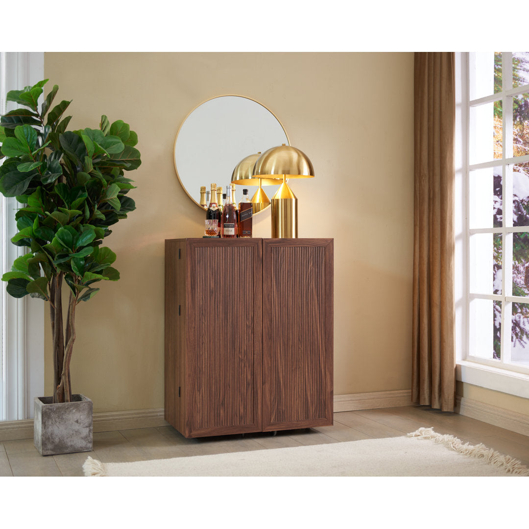 Yessine 31.5'' Bar Cabinet Ebern Designs Color: Walnut