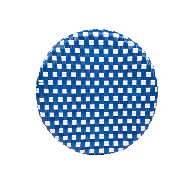 Alastair Bar & Counter Stool Birch Lane™ Color: Blue/White Dot/Natural Rattan Frame Seat Height: Bar Stool (30" Seat Height)