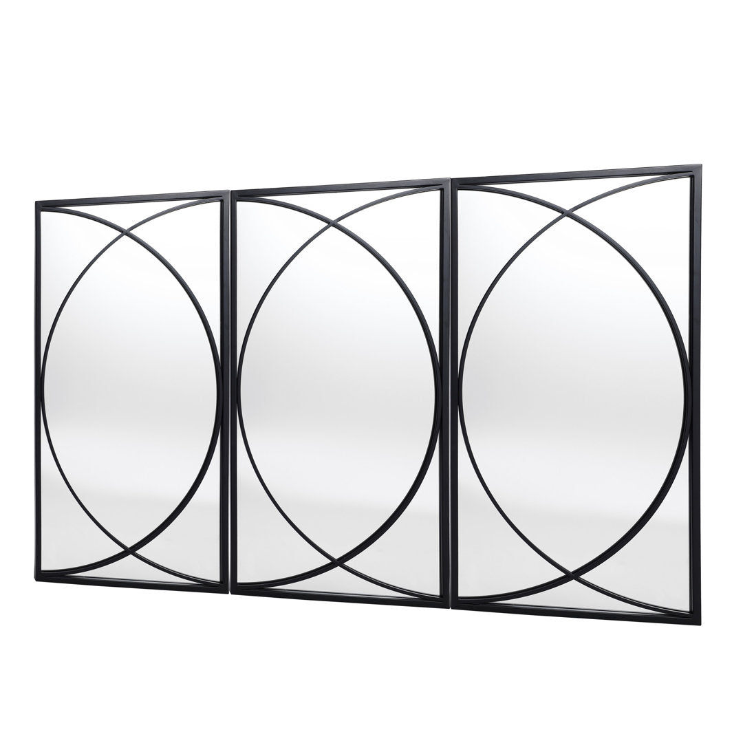Gaebriel Rectangle Metal Wall Mirror (Set of 3) Ivy Bronx